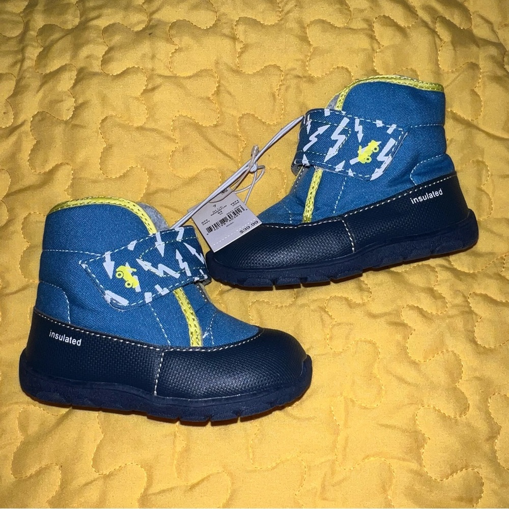 See Kai Run Basics Baby Boys Size 7 New NWT Snow Boots Shoes Blue Blake